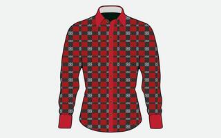 Red and Black Checkered Plaid Pattern Design, Ideal for Textile and Fabric Backgrounds vector