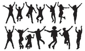 Silhouette of a Person Jumping Dynamic Motion vector