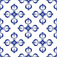 Blue ornaments on white background seamless patterns vector