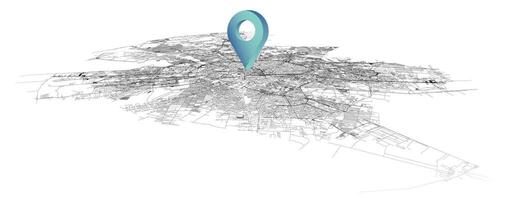 Bucharest Romania,isometric detail Streets Roads Map with location pin, element image vector