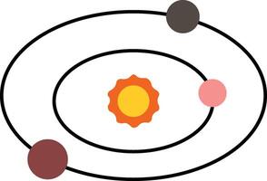 Solar system with three planets vector