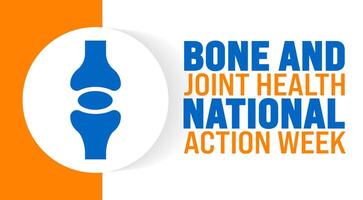 Bone and Joint health national action week background or banner design template is observed every year in October. Holiday concept. Template for card, poster, placard, template. eps 10 vector