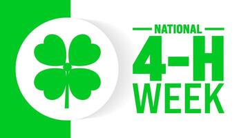 4-H Week or 4H Week background or banner design template is observed every year in October. Holiday concept. Template for card, poster, placard, template. eps 10 vector