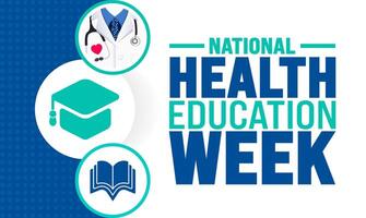 National Health Education Week background or banner design template is observed every year in October. Holiday concept. Template for card, poster, placard, template. eps 10 vector