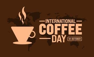 International Coffee Day background or banner design template is observed every year in October. Holiday concept. Template for card, poster, placard, template. eps 10 vector