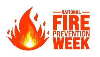 National Fire Prevention Week background or banner design template is observed every year in October. Holiday concept. Template for card, poster, placard, template. eps 10 vector