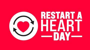 Restart a Heart Day background or banner design template is observed every year in October. Holiday concept. Template for card, poster, placard, template. eps 10 vector
