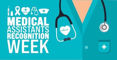 Medical Assistants Recognition Week background or banner design template is observed every year in October. Holiday concept. Template for card, poster, placard, template. eps 10 vector