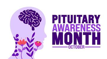 Pituitary Awareness Month background or banner design template is observed every year in October. Holiday concept. Template for card, poster, placard, template. eps 10 vector