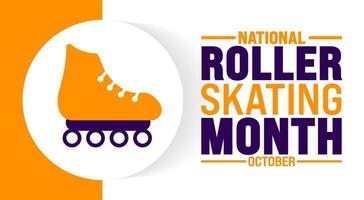 National roller skating month background or banner design template is observed every year in October. Holiday concept. Template for card, poster, placard, template. eps 10 vector