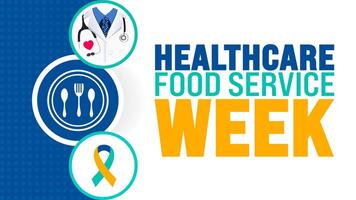 healthcare food service week background or banner design template is observed every year in October. Holiday concept. Template for card, poster, placard, template. eps 10 vector