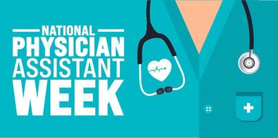 National Physician Assistant Week background or banner design template is observed every year in October. Holiday concept. Template for card, poster, placard, template. eps 10 vector
