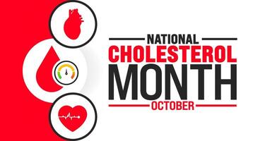 National Cholesterol Month background or banner design template is observed every year in October. Holiday concept. Template for card, poster, placard, template. eps 10 vector