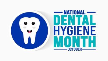 National Dental Hygiene Month background or banner design template is observed every year in October. Holiday concept. Template for card, poster, placard, template. eps 10 vector