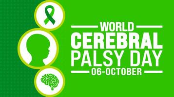 World Cerebral Palsy Day background or banner design template is observed every year in October. Holiday concept. Template for card, poster, placard, template. eps 10 vector