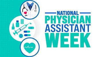 National Physician Assistant Week background or banner design template is observed every year in October. Holiday concept. Template for card, poster, placard, template. eps 10 vector