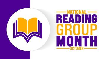 National Reading Group Month background or banner design template is observed every year in October. Holiday concept. Template for card, poster, placard, template. eps 10 vector