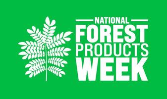 National Forest Products Week background or banner design template is observed every year in October. Holiday concept. Template for card, poster, placard, template. eps 10 vector
