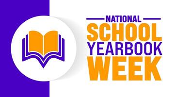 National School Yearbook Week background or banner design template is observed every year in October. Holiday concept. Template for card, poster, placard, template. eps 10 vector