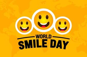 World Smile Day background or banner design template is observed every year in October. Holiday concept. Template for card, poster, placard, template. eps 10 vector
