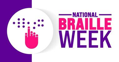 National Braille Week background or banner design template is observed every year in October. Holiday concept. Template for card, poster, placard, template. eps 10 vector