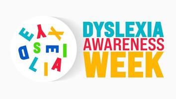 Dyslexia Awareness Week background or banner design template is observed every year in October. Holiday concept. Template for card, poster, placard, template. eps 10 vector