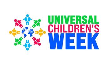 Universal Children's Week background or banner design template is observed every year in October. Holiday concept. Template for card, poster, placard, template. eps 10 vector