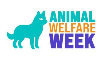 Animal Welfare Week background or banner design template is observed every year in October. Holiday concept. Template for card, poster, placard, template. eps 10 vector