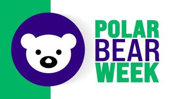 Polar Bear Week background or banner design template is observed every year in October. Holiday concept. Template for card, poster, placard, template. eps 10 vector