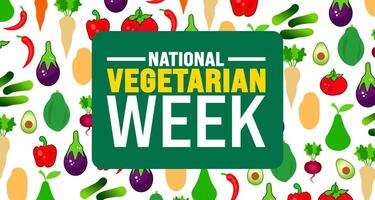 National Vegetarian Week background or banner design template is observed every year in October. Holiday concept. Template for card, poster, placard, template. eps 10 vector