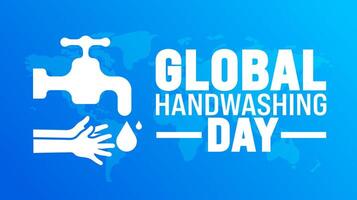 Global Handwashing Day background or banner design template is observed every year in October. Holiday concept. Template for card, poster, placard, template. eps 10 vector