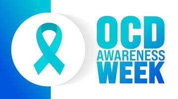 OCD Awareness Week background or banner design template is observed every year in October. Holiday concept. Template for card, poster, placard, template. eps 10 vector