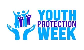 Youth Protection Week background or banner design template is observed every year in October. Holiday concept. Template for card, poster, placard, template. eps 10 vector