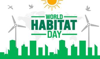 World Habitat Day background or banner design template is observed every year in October. Holiday concept. Template for card, poster, placard, template. eps 10 vector