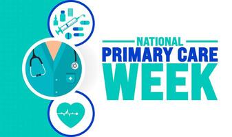 National Primary Care Week background or banner design template is observed every year in October. Holiday concept. Template for card, poster, placard, template. eps 10 vector