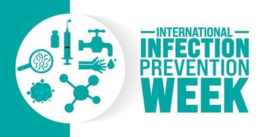 international infection prevention week background or banner design template is observed every year in October. Holiday concept. Template for card, poster, placard, template. eps 10 vector