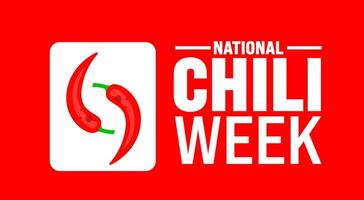 National Chili Week background or banner design template is observed every year in October. Holiday concept. Template for card, poster, placard, template. eps 10 vector