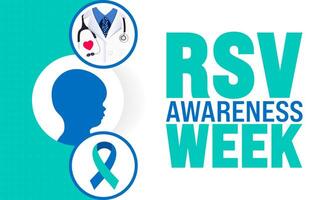 RSV Awareness Week background or banner design template is observed every year in October. Holiday concept. Template for card, poster, placard, template. eps 10 vector