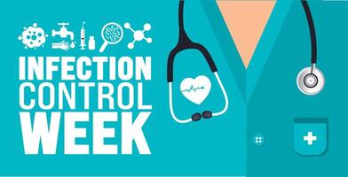 Infection Control Week background or banner design template is observed every year in October. Holiday concept. Template for card, poster, placard, template. eps 10 vector