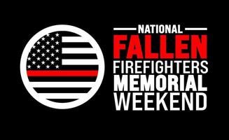 National Fallen Firefighters Memorial Weekend background or banner design template is observed every year in October. Holiday concept. Template for card, poster, placard, template. eps 10 vector