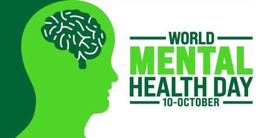 World Mental Health Day background or banner design template is observed every year in October. Holiday concept. Template for card, poster, placard, template. eps 10 vector