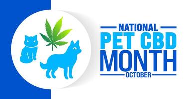 National pet cbd month background or banner design template is observed every year in October. Holiday concept. Template for card, poster, placard, template. eps 10 vector