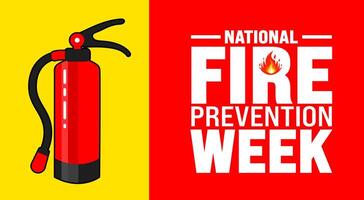 National Fire Prevention Week background or banner design template is observed every year in October. Holiday concept. Template for card, poster, placard, template. eps 10 vector