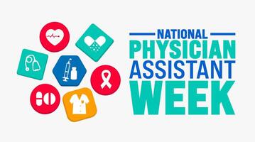 National Physician Assistant Week background or banner design template is observed every year in October. Holiday concept. Template for card, poster, placard, template. eps 10 vector