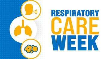 Respiratory Care Week background or banner design template is observed every year in October. Holiday concept. Template for card, poster, placard, template. eps 10 vector