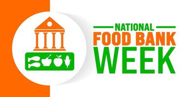 National Food Bank Week background or banner design template is observed every year in October. Holiday concept. Template for card, poster, placard, template. eps 10 vector