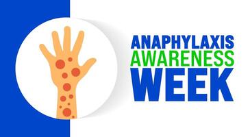 Anaphylaxis Awareness Week background or banner design template is observed every year in October. Holiday concept. Template for card, poster, placard, template. eps 10 vector