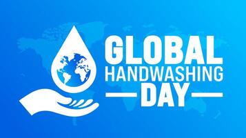Global Handwashing Day background or banner design template is observed every year in October. Holiday concept. Template for card, poster, placard, template. eps 10 vector