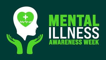 Mental Illness Awareness Week background or banner design template is observed every year in October. Holiday concept. Template for card, poster, placard, template. eps 10 vector
