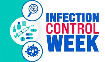 Infection Control Week background or banner design template is observed every year in October. Holiday concept. Template for card, poster, placard, template. eps 10 vector